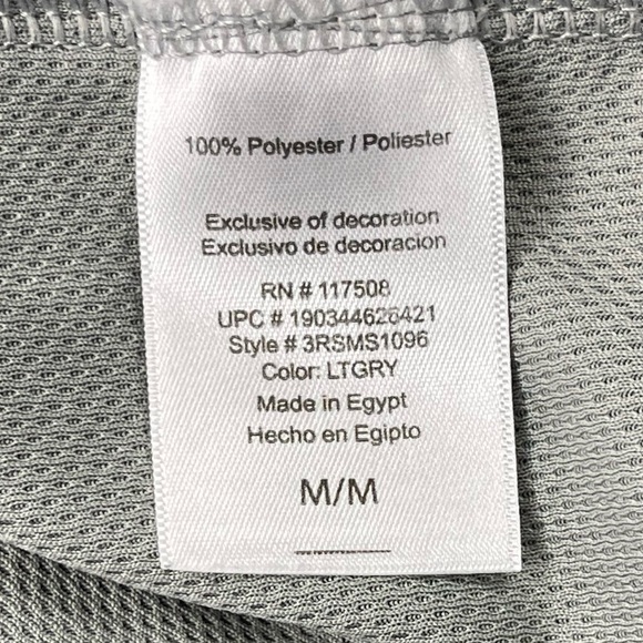 Reebok Shirt‎ Mens Medium Light Grey Short Sleeve Athletic Tee - Picture 8 of 10